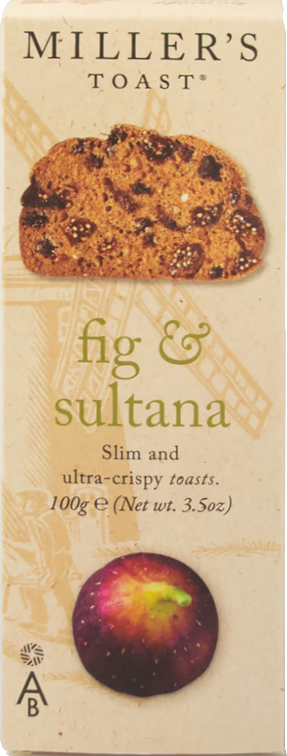 Artisan Biscuits Miller's Toast Fig and Sultana 100 g