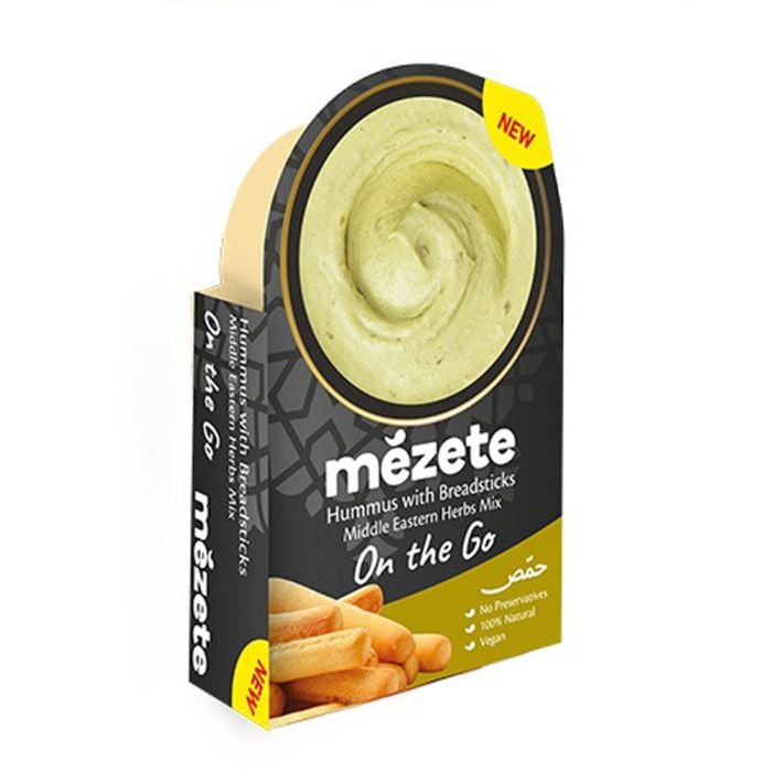 Mezete On The Go Herbs Hummus With Bread Sticks 92G