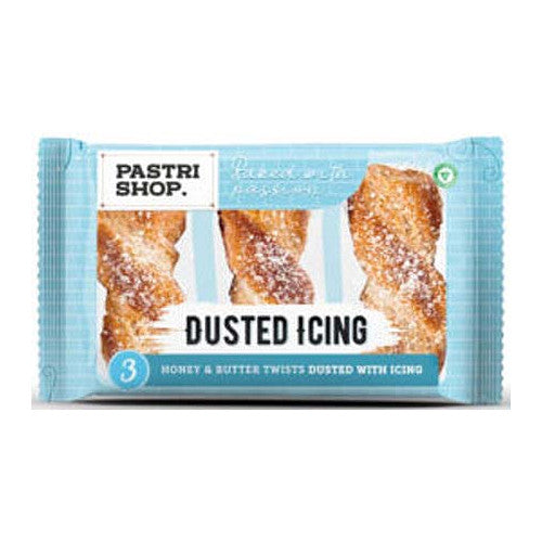Pastri Shop 3 Honey & Butter Twists - Dusted Icing 112.5G