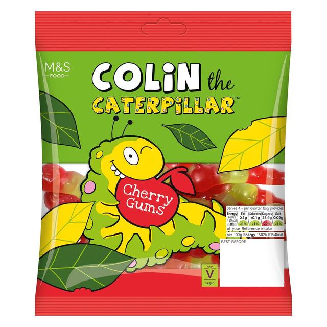 Worldwide Delivery !! ......Marks & Spencer Colin The Caterpillar Cherry Gums 170g