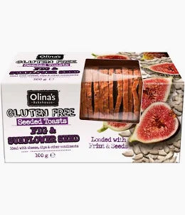Olina's Bakehouse Gluten Free Seeded Toasts - Fig & Sunflower Seed 100G