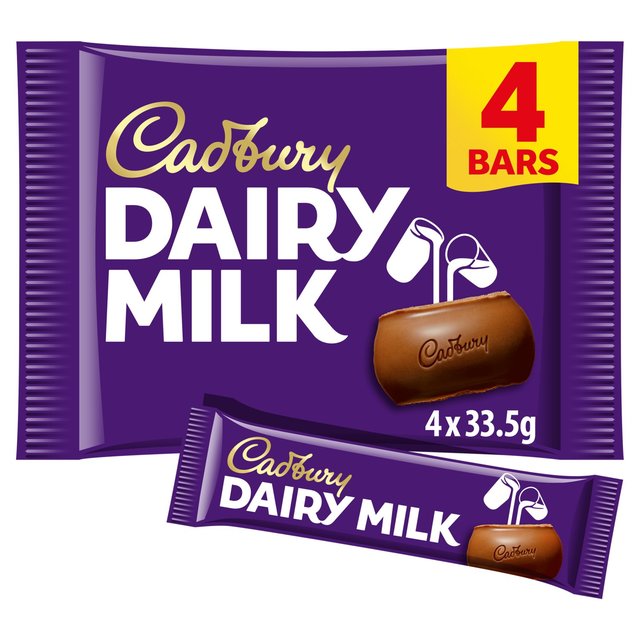 Cadbury Dairy Milk Chocolate 4 x 33g 134g