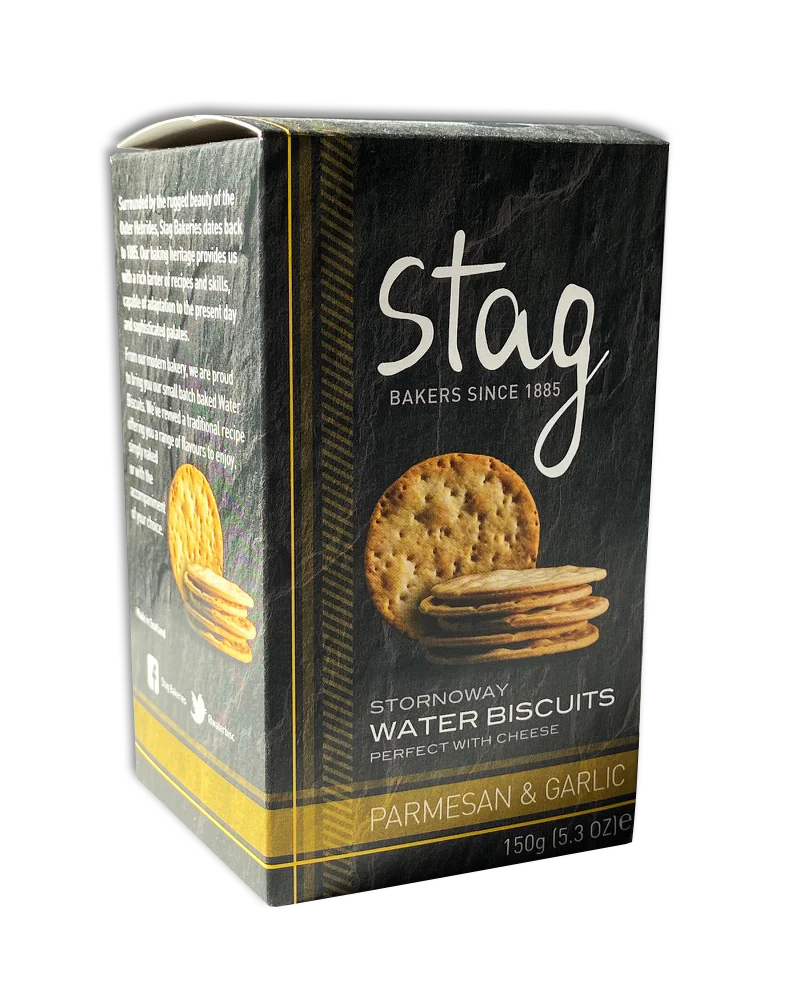 Stag Stornoway Water Biscuits - Parmesan & Garlic 150G