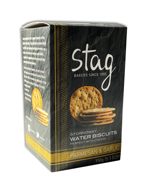 Stag Stornoway Water Biscuits - Parmesan & Garlic 150G