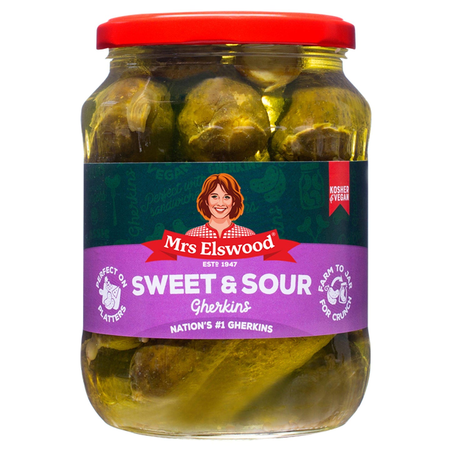 Mrs Elswood Sweet and Sour Cucumbers Pickle 670g