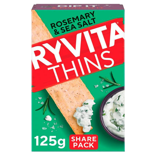 Ryvita Thins - Rosemary & Sea Salt 125G