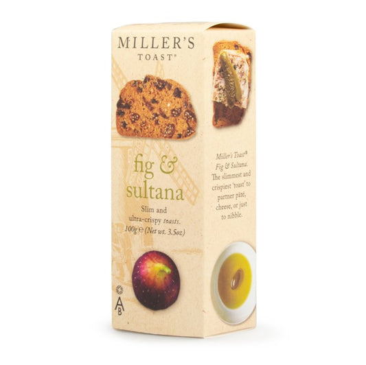 Artisan Biscuits Miller's Toast Fig & Sultana 100G