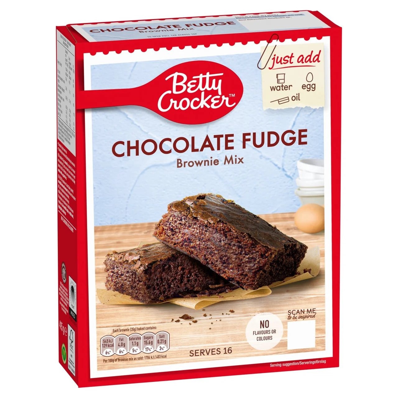 Betty Crocker Chocolate Fudge Brownie Mix (415g)