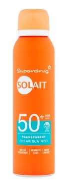 Solait Transparent Clear Sun Mist, SPF 50+, Water Resistant, Spray