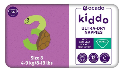 Ocado Kiddo Ultra-Dry Nappies Size 3 (4-9kg)