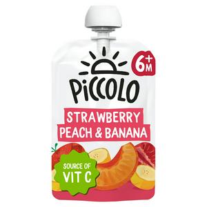 Piccolo Organic Strawberry, Peach & Banana Smooth, 100g