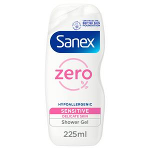 Sanex Zero % Sensitive Skin Shower Gel, 225ml