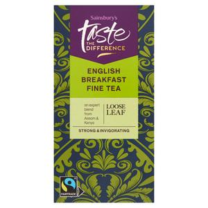 Sainsbury's Fairtrade English Breakfast Fine Tea Loose Leaf, 125g