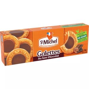 St Michel Galettes au Bon Chocolat Butter Biscuits