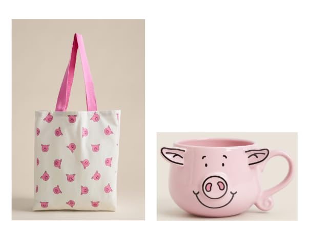 M&S Percy Pig Gift Set: Pink Ceramic Mug and Tote Bag