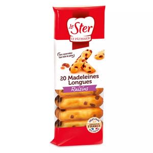 Le Ster Madeleines Longues with Raisins, French Baked Sponge Cakes