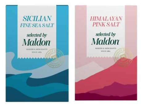 Maldon Sicilian Fine Sea Salt and Himalayan Pink Salt, Selected by Maldon, Makers & Merchants