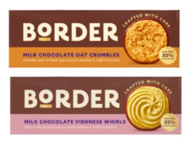 Border Biscuits - Milk Chocolate Oat Crumbles & Viennese Whirls