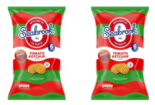 Seabrook Tomato Ketchup Flavour Crinkle Cut Crisps, Pack of 2