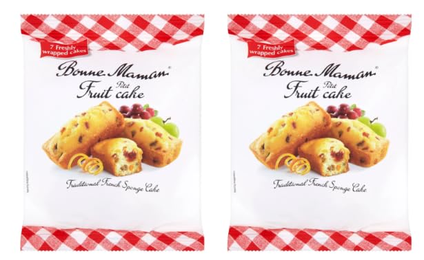 Bonne Maman Petit Fruit Cake, Traditional French Sponge Cake - Pack of 2