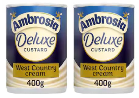 Ambrosia Deluxe Custard with West Country Cream, Pack of 2.