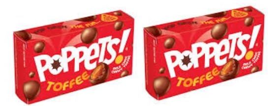 Poppets! Toffee Milk Chocolate Covered Sweets, Pack of 2 Boxes