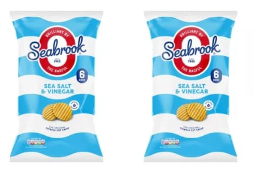Seabrook Sea Salt & Vinegar Crinkle Cut Crisps, Pack of 2