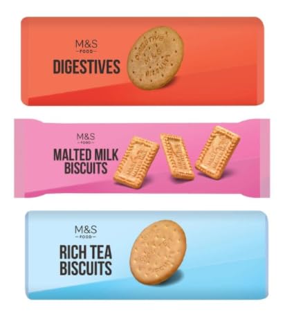 M&S Food Digestives, Malted Milk Biscuits, and Rich Tea Biscuits, Classic Biscuit Variety