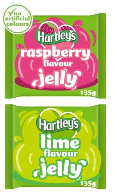 Hartley's Raspberry and Lime Flavour Jelly, No Artificial Colours, 135g
