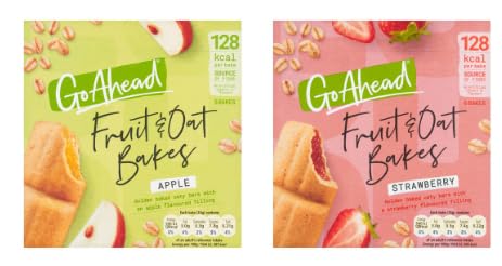 Go Ahead Fruit & Oat Bakes, Apple and Strawberry, Golden Baked.
