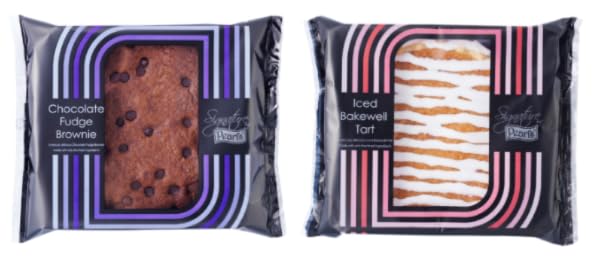 Signature Pearls Chocolate Fudge Brownie and Iced Bakewell Tart, Individually Wrapped Baked Treats