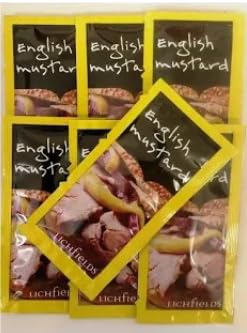 Lichfields English Mustard Sachets, Single Serve Portions, Condiment, 100 Sachets