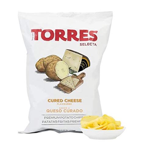 Torres Cured Cheese Potato Crisps | | Perfect Snack to be Eaten Straight from the Bag | 150g Bag