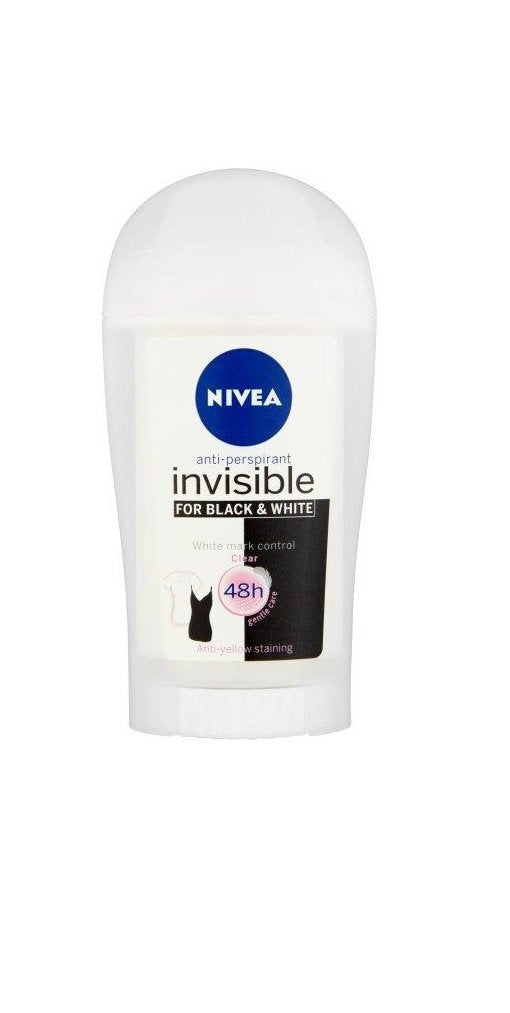 Nivea Invisible Black & White Clear Antiperspirant Deodorant Stick 40 Ml