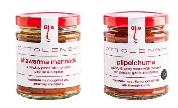 Ottolenghi Shawarma Marinade and Pilpelchuma Paste, Smoky Spice Blends with Tomato, Paprika, Red Pepper and Cumin, 2 Jars