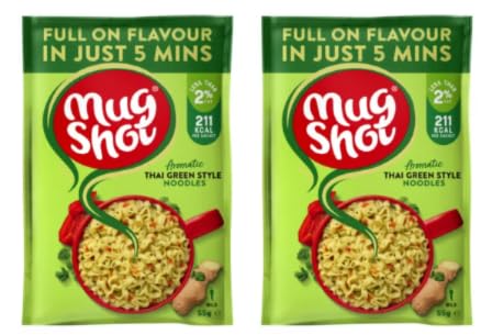 Mug Shot Aromatic Thai Green Style Noodles, Pack of 2