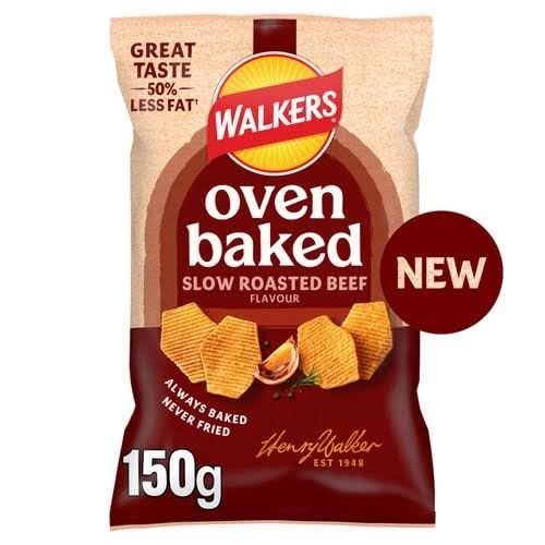 Walkers Oven Baked Slow Roasted Beef Crisps 150g