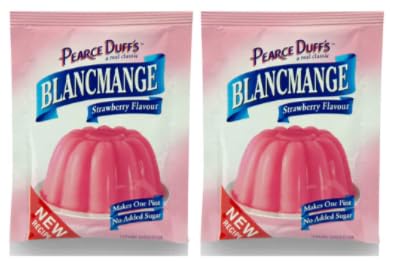 Pearce Duffs Blancmange Strawberry Flavour, Dessert Mix, Makes One Pint, (2 Pack)