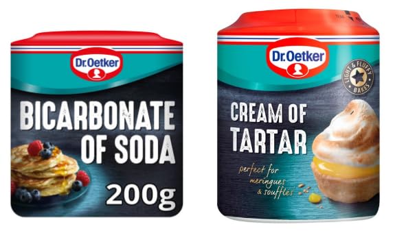 Dr.Oetker Bicarbonate of Soda and Cream of Tartar Baking Bundle, Perfect for Meringues and Soufflés, 200g