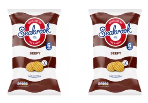 Seabrook Beefy Crinkle Cut Crisps, Original Flavour, Pack of 2