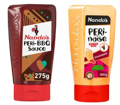 Nando's PERi-BBQ Sauce and PERi-naise Churrasco Mayo, Barbecue Kick, 275g & 265g