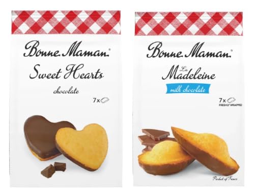 Bonne Maman Sweet Hearts Chocolate and La Madeleine Milk Chocolate Biscuits