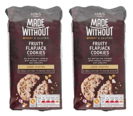 M&S Food Made Without Wheat & Gluten Fruity Flapjack Cookies with Raisins, Coconut and Apricots, Pack of 2