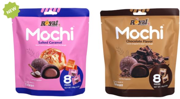 Royal Family Mochi, Salted Caramel and Chocolate Flavour, Sweet Rice Dough