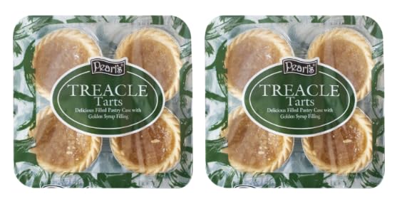 Pearl's Treacle Tarts, Delicious Filled Pastry Case with Golden Syrup Filling - (Pack of 2)
