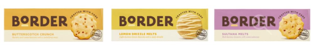 Border Biscuits Variety Pack, Butterscotch Crunch, Lemon Drizzle Melts, and Sultana Melts