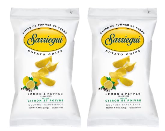 Sarriegui Potato Chips, Lemon & Pepper Flavour, Gluten Free, Gourmet Experience, 125g, Pack of 2