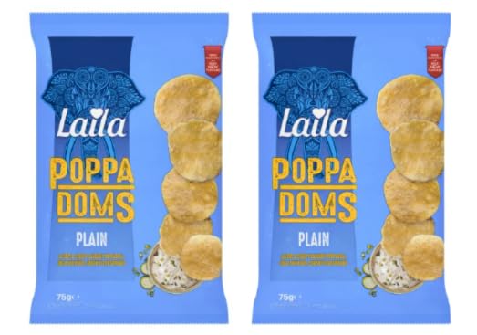 Laila POPPADOMS Plain, Pack of 2