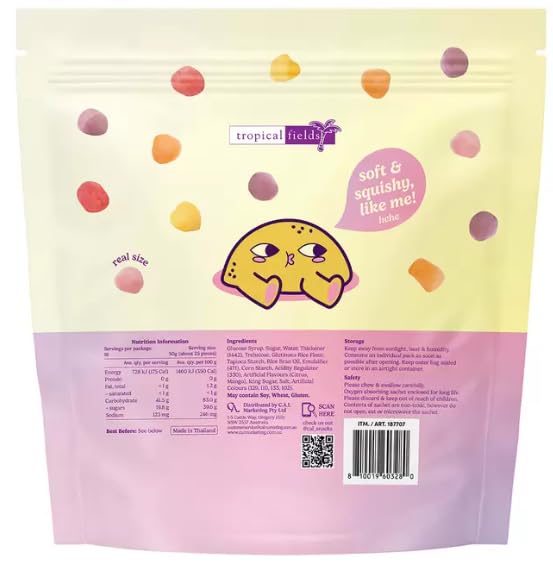 Tropical Fields Mini Mochi Gummies 800g, 16 x 50g