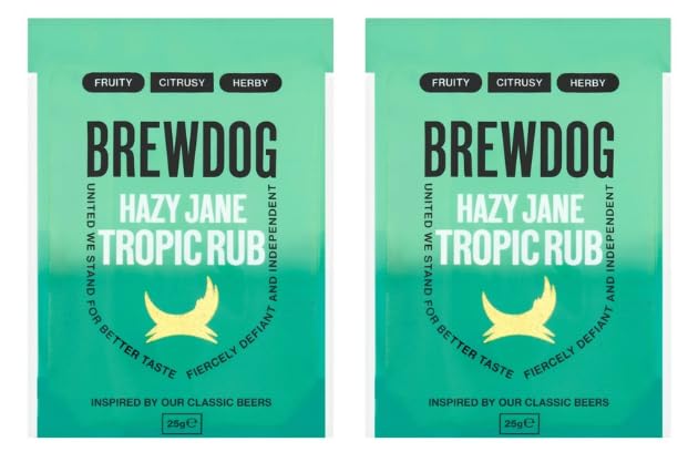BrewDog Hazy Jane Tropic Rub, Fruity Citrusy Herby Seasoning, Inspired by Classic Beers, 25g - Pack of 2